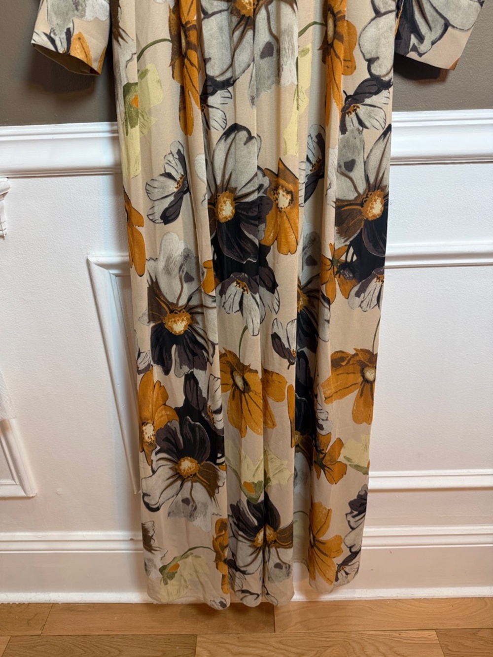 Baltic Born Floral Maxi Wrap Dress XL Boho Long Sleeve Gown NWT Flawed - Picture 4 of 11